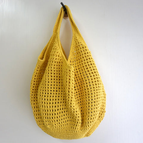 handmade Crochet bag-Yellow&Ginger Shoulder bag
