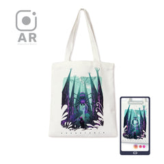 DIY Line art to colour&AR Animation-Canvas Tote Bag-Spider