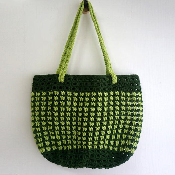 handmade Crochet bag-olive green waffle bag