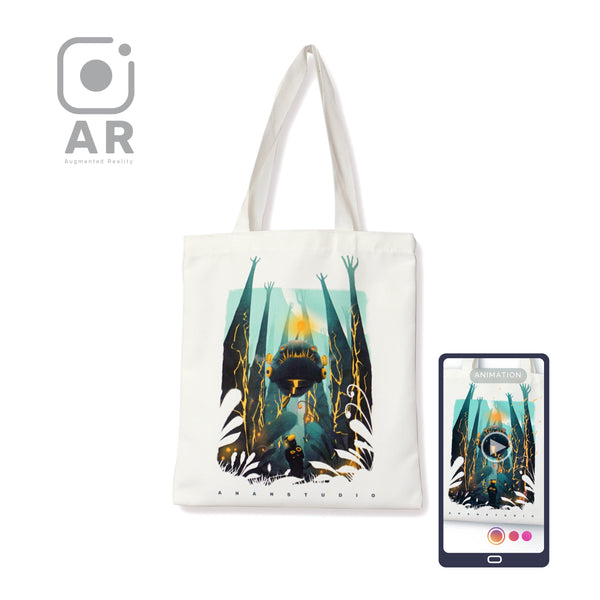 AR ANIMATION-Canvas Tote Bag-Steam Anglerfish