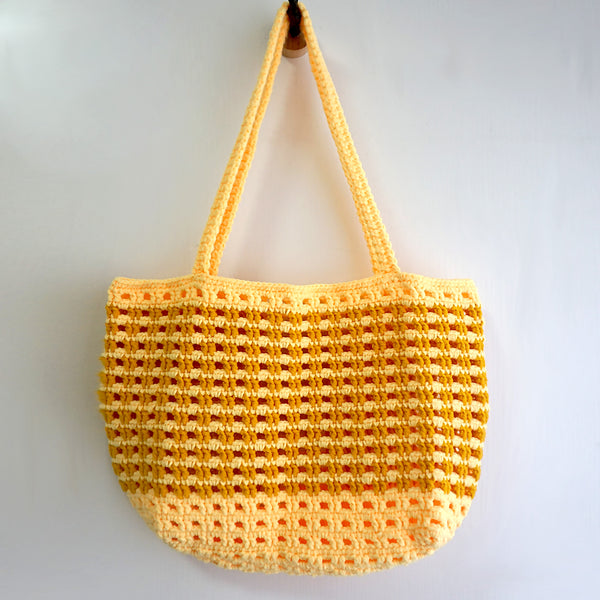 handmade Crochet bag-Ginger Waffle bag