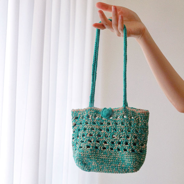 handmade Crochet handbag-waffle bag