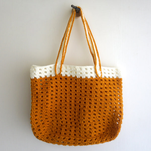 handmade Crochet bag-waffle bag