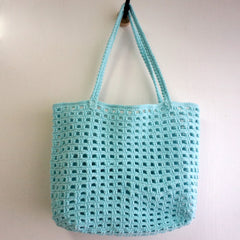 handmade Crochet bag-Sky bleu bag