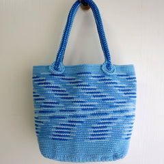 handmade Crochet bag-SKY Bleu Tote bag