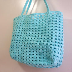 handmade Crochet bag-Sky bleu bag