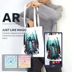 AR ANIMATION-CANVAS TOTE BAG-octopus