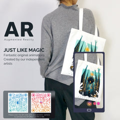 AR ANIMATION-Canvas Tote Bag-Steam Anglerfish