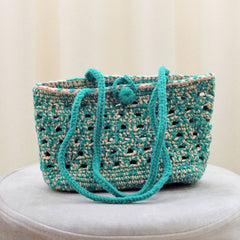 handmade Crochet handbag-waffle bag