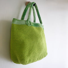 handmade Crochet bag-Green Tote bag