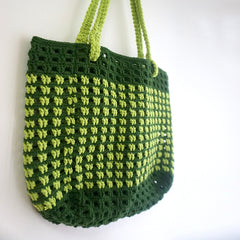 handmade Crochet bag-olive green waffle bag
