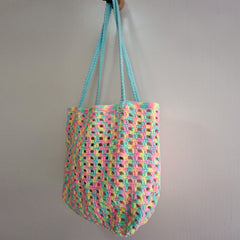 handmade Crochet bag-Rainbow Waffle bag