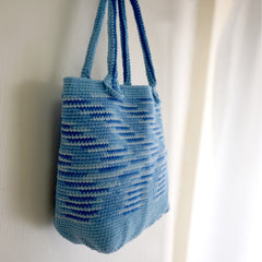 handmade Crochet bag-SKY Bleu Tote bag