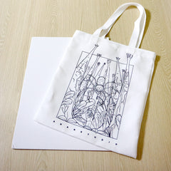 DIY Line art to colour&AR Animation-Canvas Tote Bag-Spider