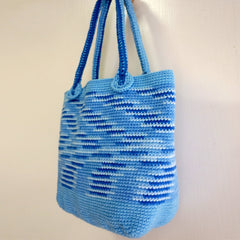 handmade Crochet bag-SKY Bleu Tote bag