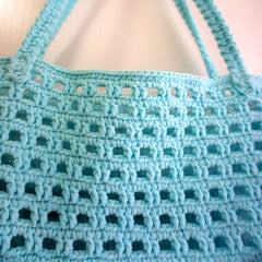 handmade Crochet bag-Sky bleu bag