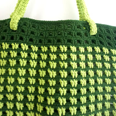 handmade Crochet bag-olive green waffle bag