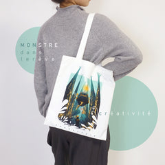 AR ANIMATION-Canvas Tote Bag-Steam Anglerfish