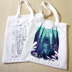 DIY Line art to colour&AR Animation-Canvas Tote Bag-Spider