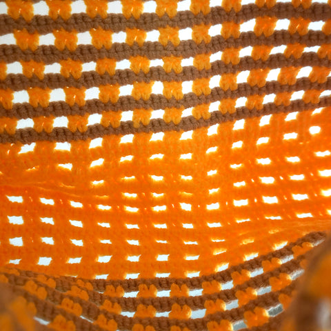 handmade Crochet bag-Waffle bag-Yellow & Khaki