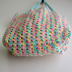 handmade Crochet bag-Rainbow Waffle bag