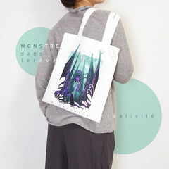 DIY Line art to colour&AR Animation-Canvas Tote Bag-Spider