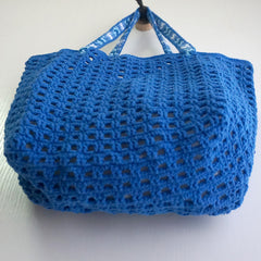 handmade Crochet bag-Dark Bleu Waffle bag