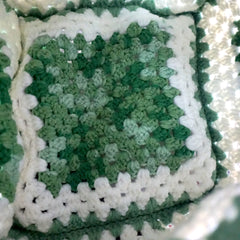 handmade Crochet bag-granny square bag-light green&white