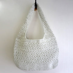 handmade Crochet bag-grey shoulder bag