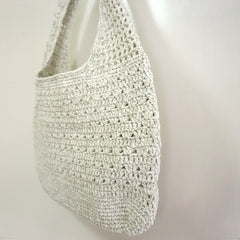 handmade Crochet bag-grey shoulder bag