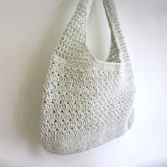 handmade Crochet bag-grey shoulder bag