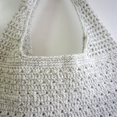 handmade Crochet bag-grey shoulder bag