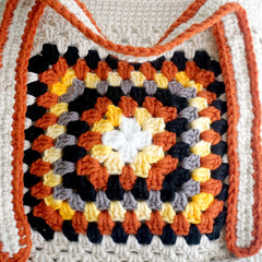 handmade Crochet bag-granny square bag-Caramel b