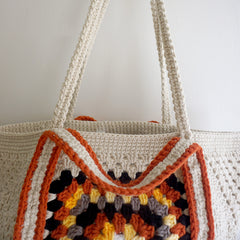 handmade Crochet bag-granny square bag-Caramel b